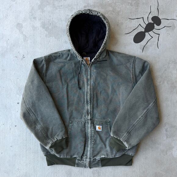 Carhartt Other - Carhartt WOMENS WJ130 MOS green hooded work wear jacket